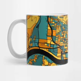 Cincinnati Map Pattern in Orange & Teal Mug